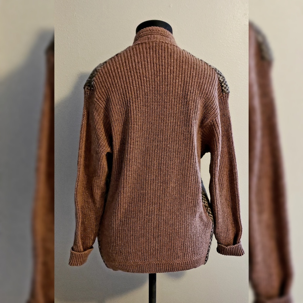 Vintage unisex , wood button down cardigan